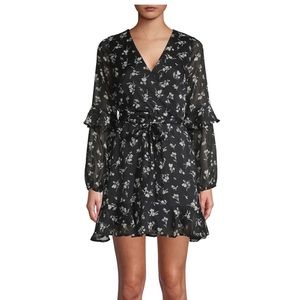 Floral Ruffle Wrap Dress